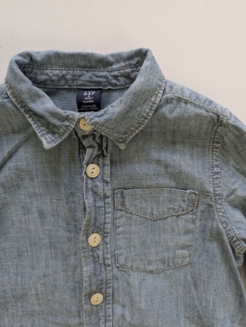 GAP Boys' Chambray Button-Up Shirt - Picture 2 of 4